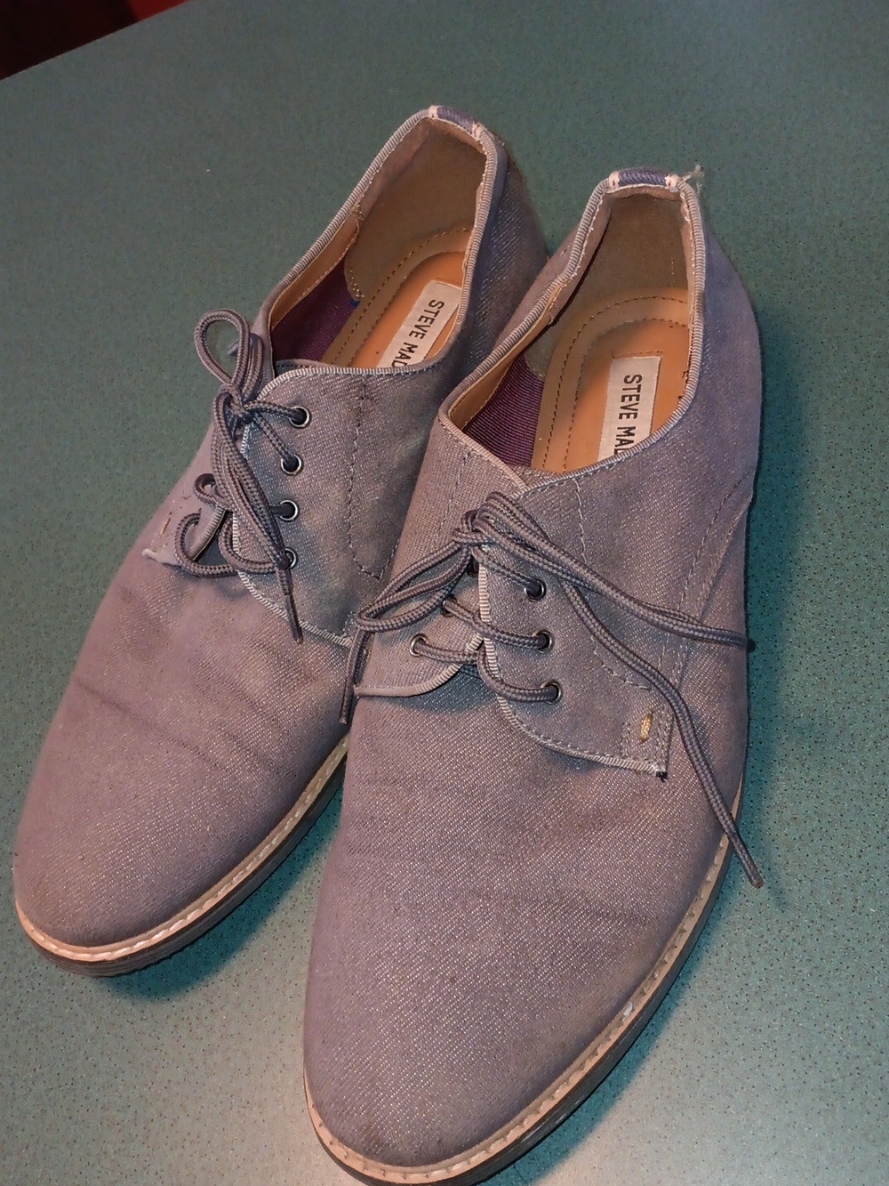 Steve Madden Men’s Light Blue Canvas Derby Shoes